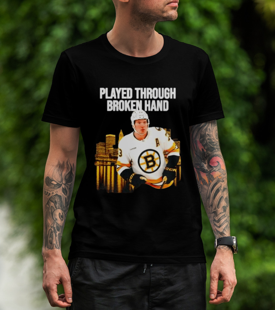 Charlie McAvoy Played Through Broken Hand Boston Hockey T-Shirt