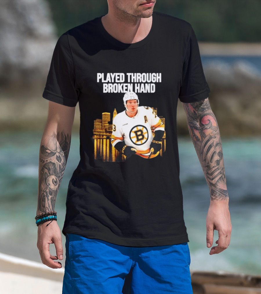 Charlie McAvoy Played Through Broken Hand Boston Hockey T-Shirt