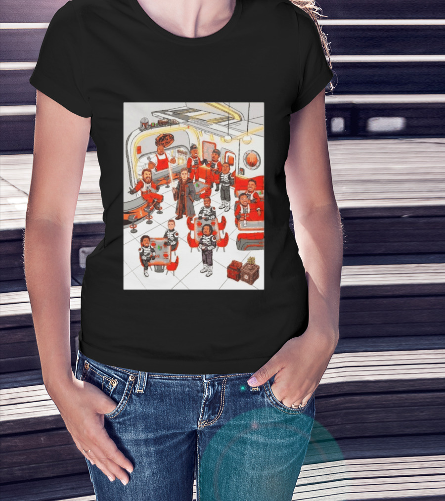 Cincinnati Bengals Star Wars Parody In Retro Diner Scene T-Shirt