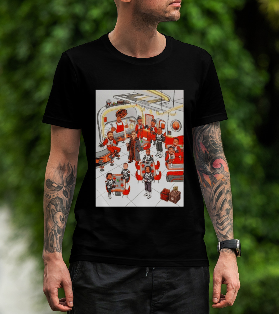 Cincinnati Bengals Star Wars Parody In Retro Diner Scene T-Shirt