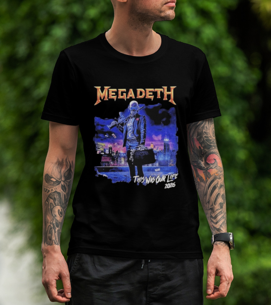 Megadeth This Was Our Life 2026 Latin America Tour Gangster Vic Metal Concert T-Shirt