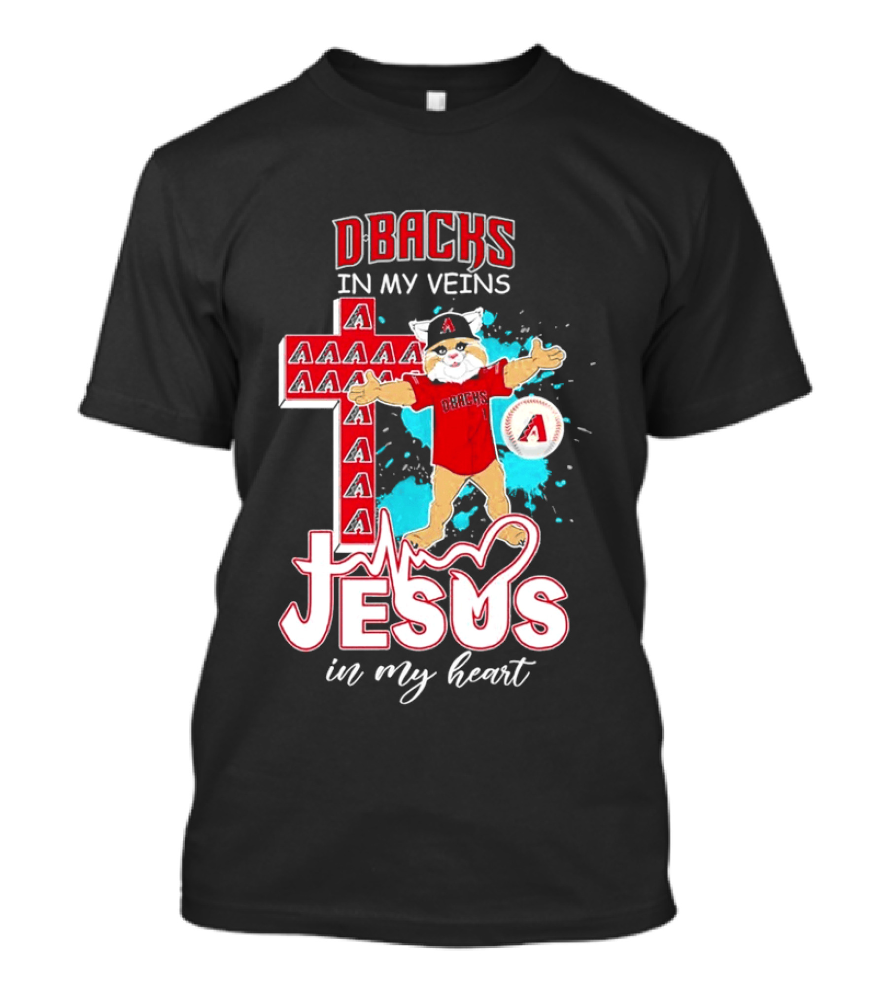 D Backs In My Veins Jesus In My Heart With Cross T-Shirt