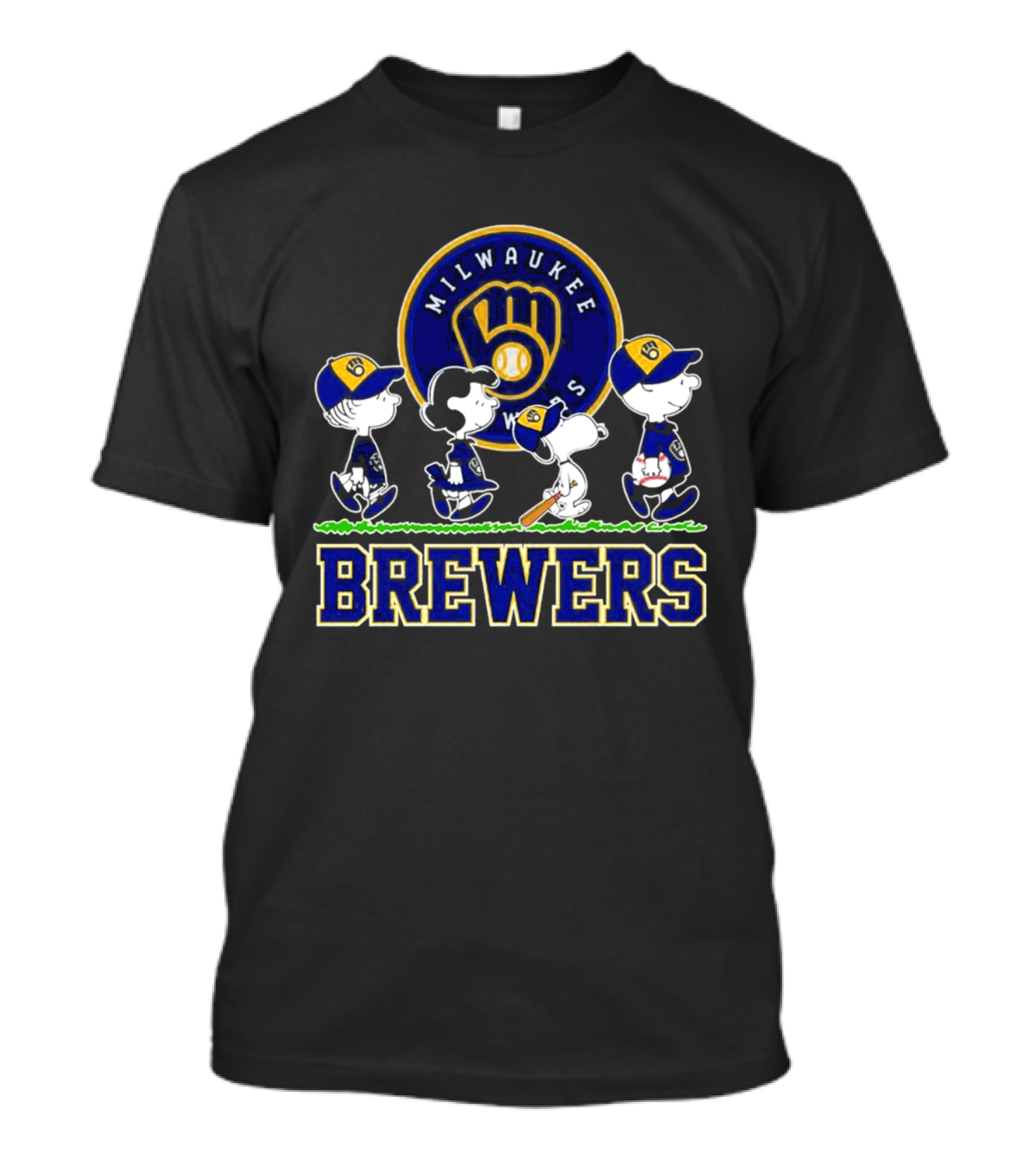 Milwaukee Brewers Peanuts Walking Characters 2026 Abbey Road T-Shirt