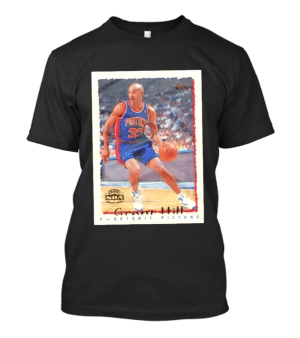 Detroit Pistons Grant Hill NBA Rookie Year 1994 Basketball Card T-Shirt