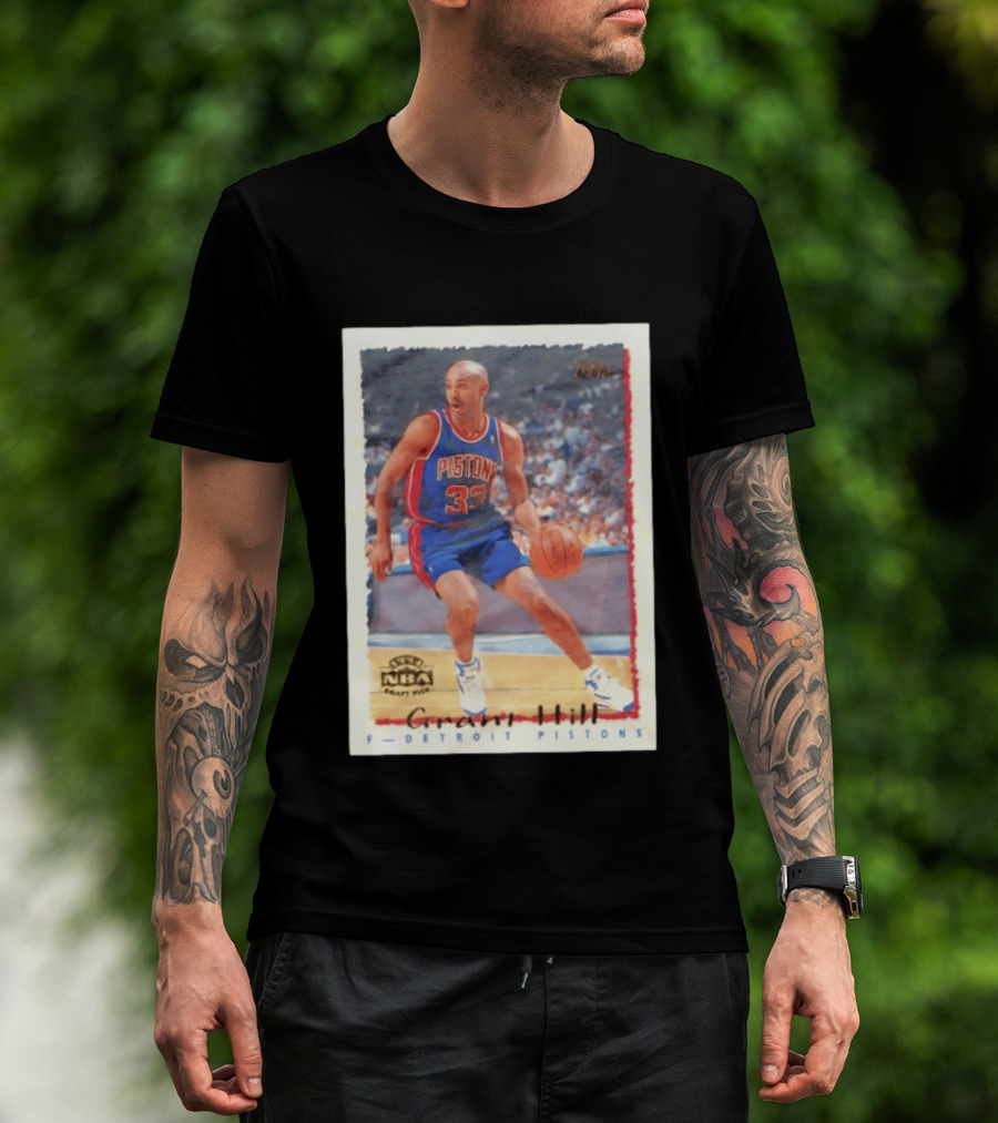 Detroit Pistons Grant Hill NBA Rookie Year 1994 Basketball Card T-Shirt