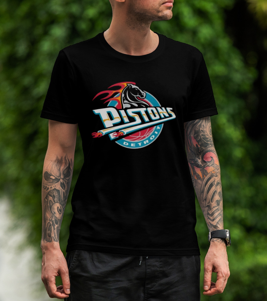 Detroit Pistons Mitchell & Ness Hardwood Classic Vintage Horse T-Shirt