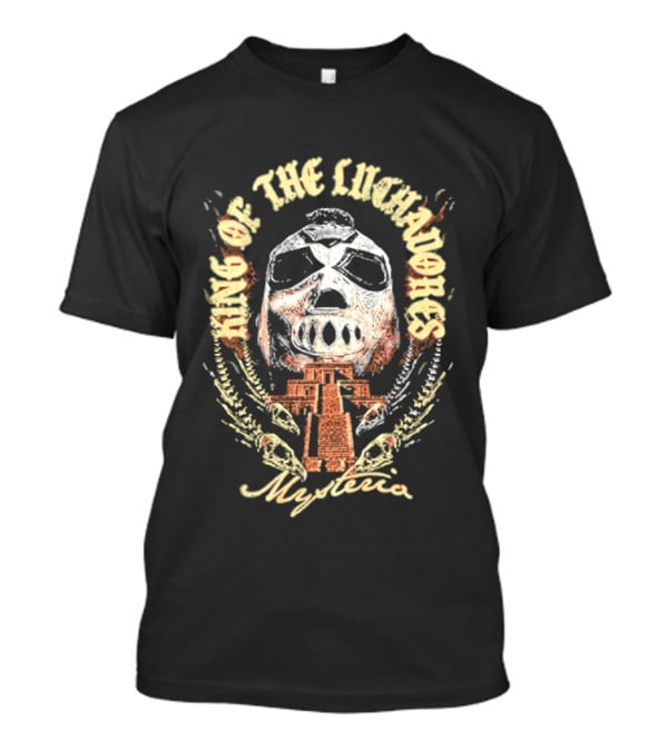King Of The Luchadores Mysterio Aztec Pyramid Mask T-Shirt