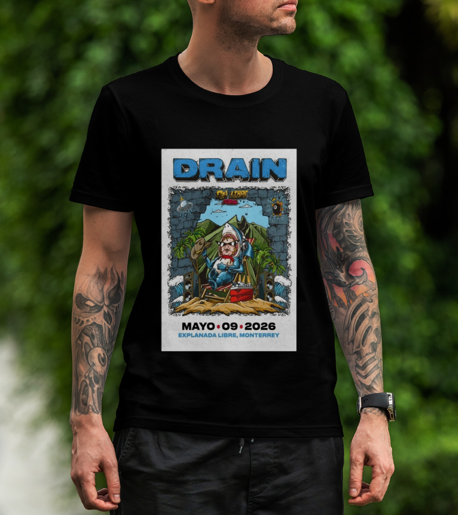 Drain May 9 2026 Explanada Libre Monterrey Dia Libre Festival T-Shirt
