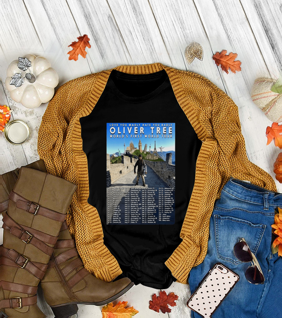 Oliver Tree World's First World Tour Love You Madly Hate You Badly Fall 2026 Tour Dates T-Shirt