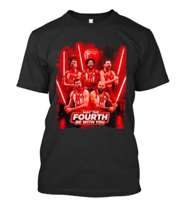 Olympiacos B.C Basketball May The Fourth Be With You Star Wars Players Lightsabers T-Shirt