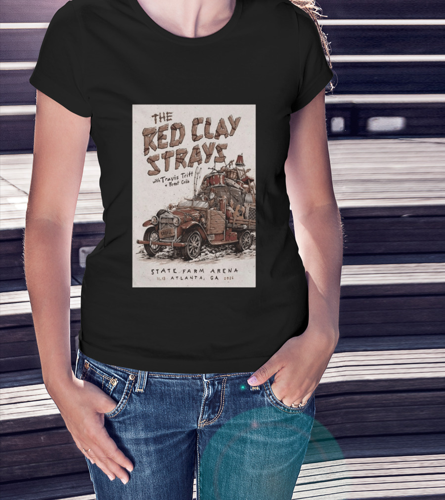 The Red Clay Strays With Travis Tritt And Brent Cobb Live Concert State Farm Arena Atlanta GA Nov 13 2026 T-Shirt