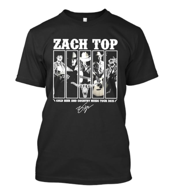 Zach Top Cold Beer And Country Music Tour 2025 T-Shirt