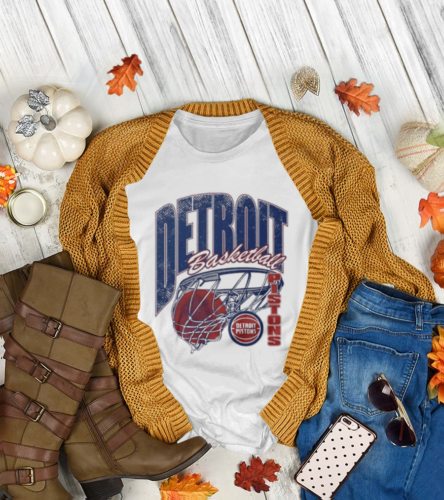 Detroit Pistons Basketball 2026 Script Swish T-Shirt
