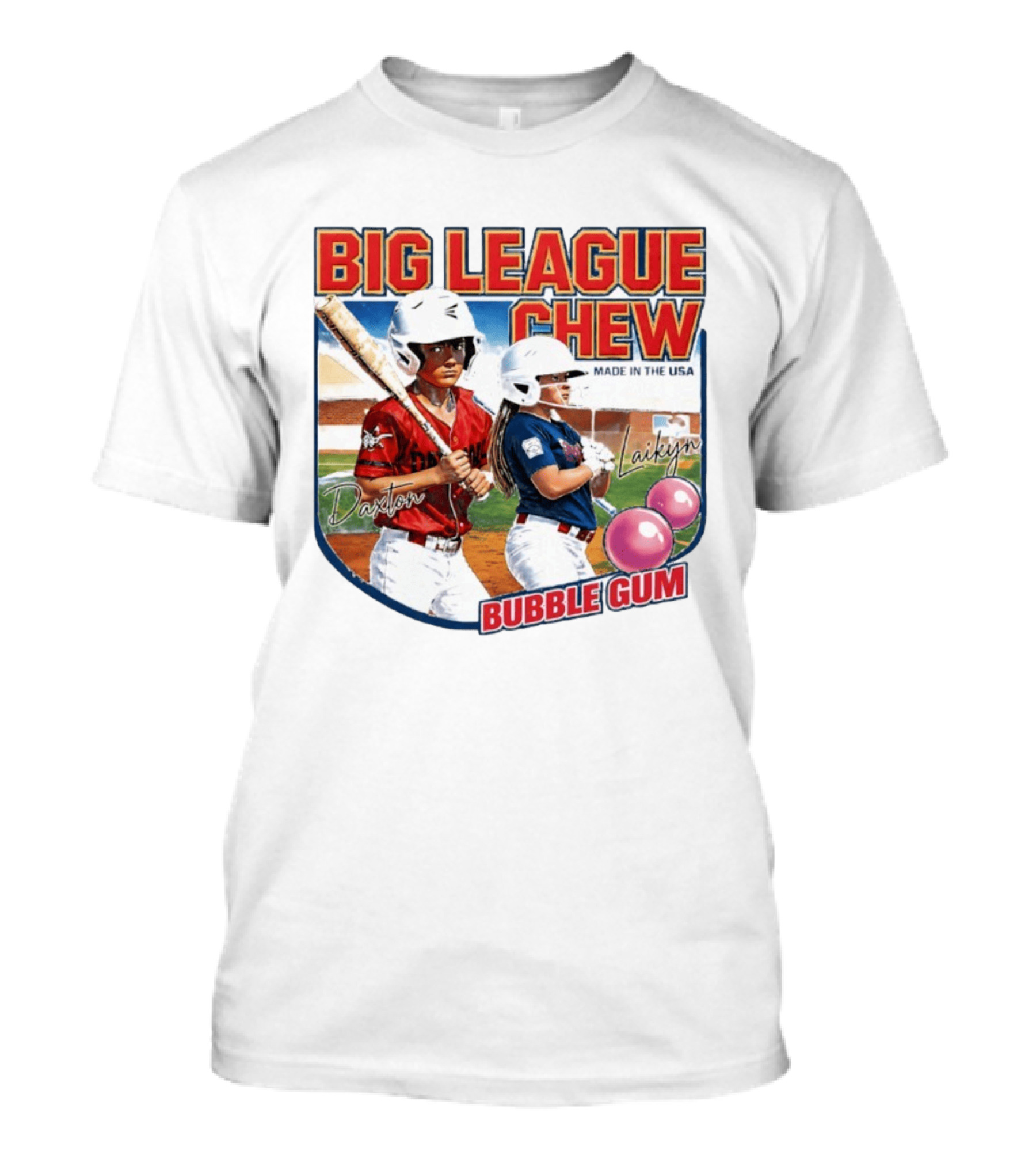 Big League Chew Made In USA Daxton Laikyn Baseball Bubble Gum T-Shirt