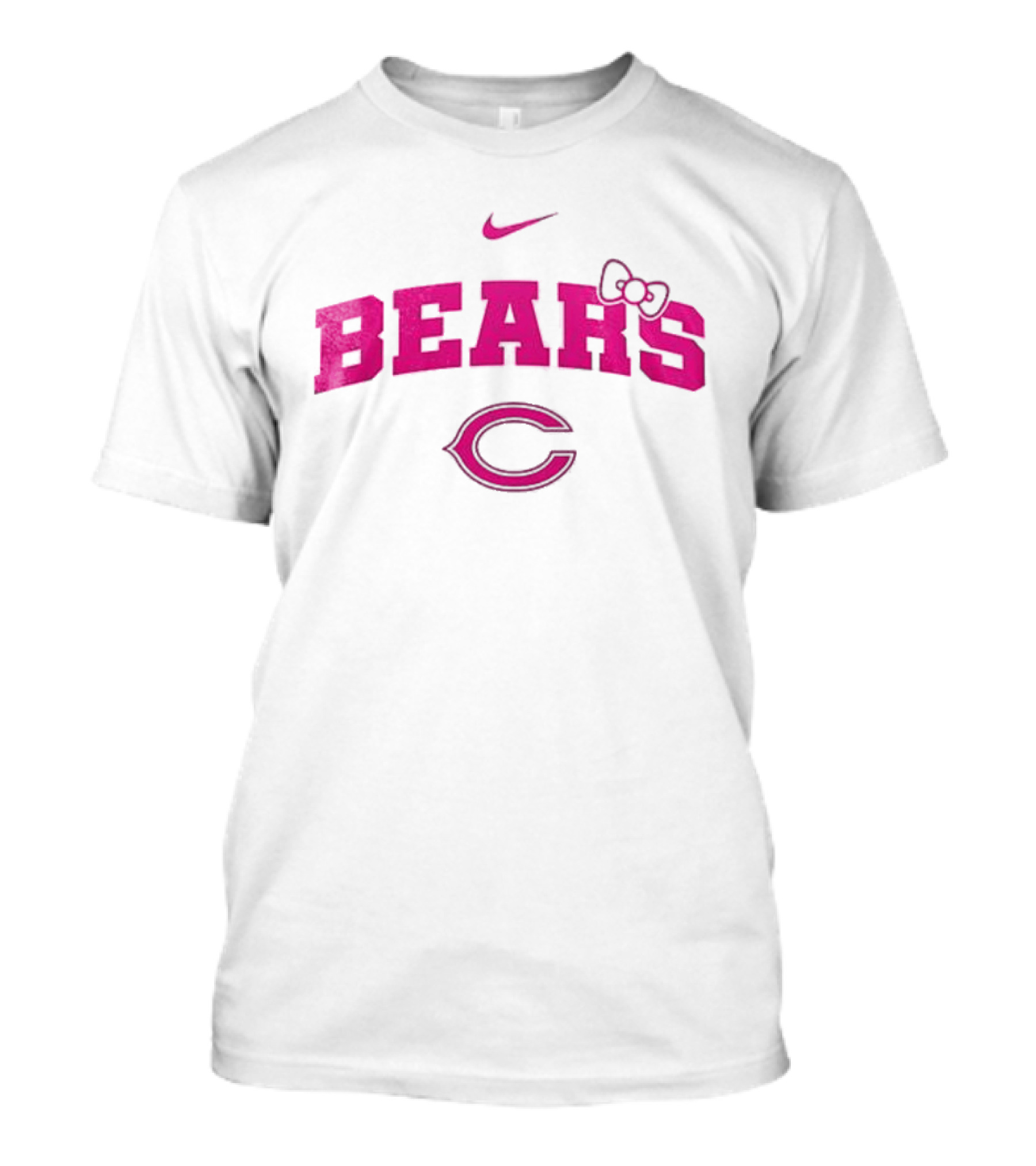 Nike Hello Kitty Bears Pink Bow Chicago Bears Collaboration T-Shirt