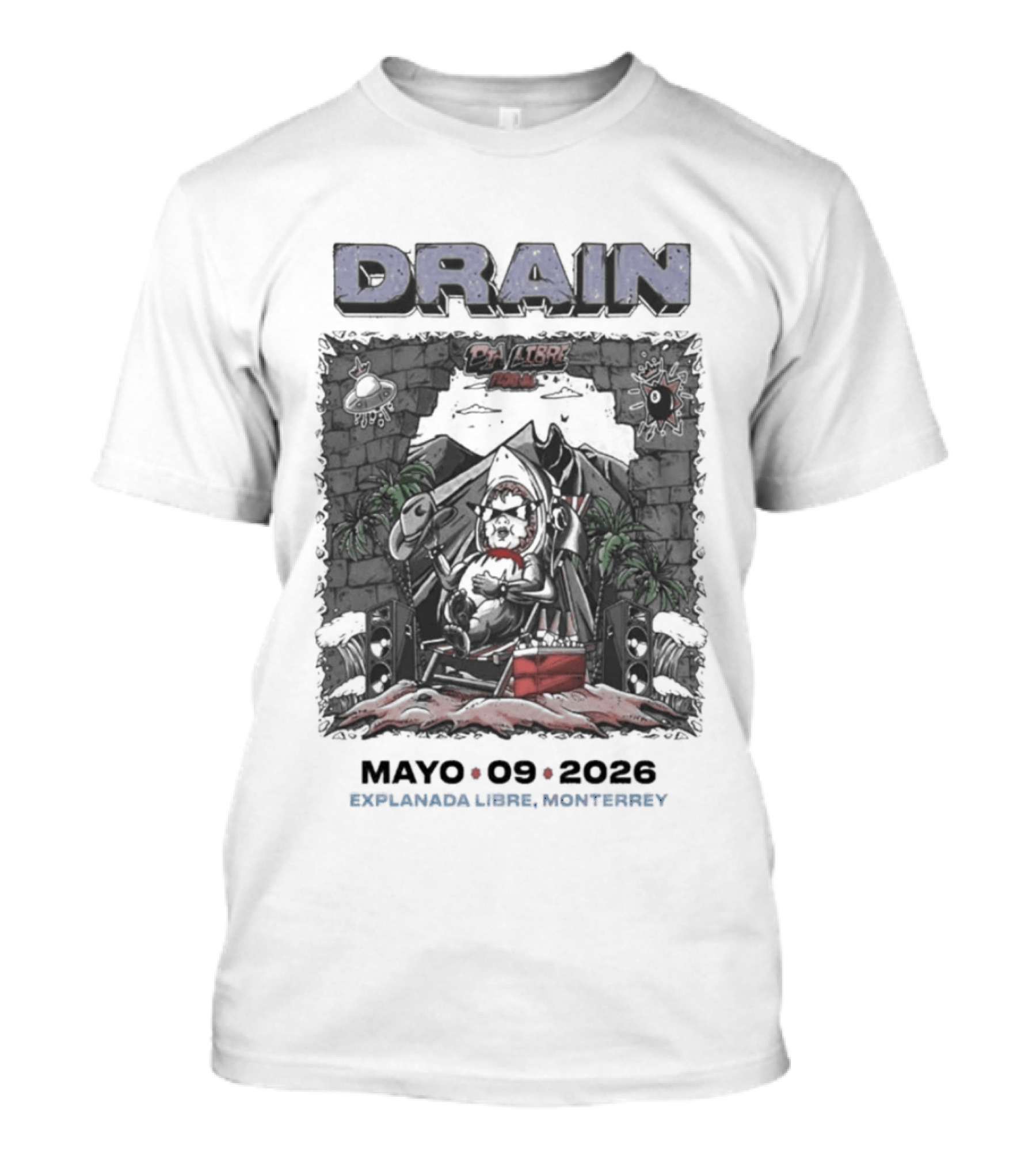 Drain Dia Libre Festival Monterrey Mexico Mayo 9 2026 T-Shirt