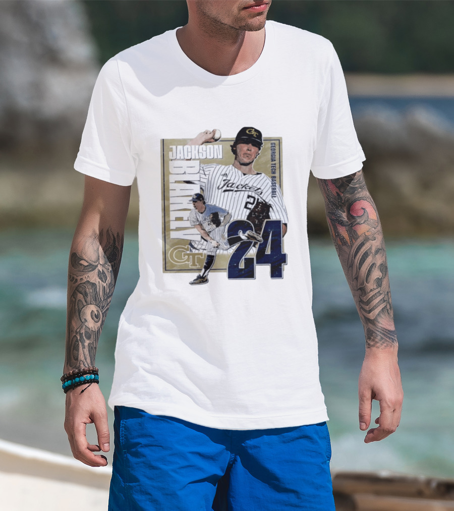 Jackson Blakely Georgia Tech Baseball GT 24 Player Student Athlete T-Shirt