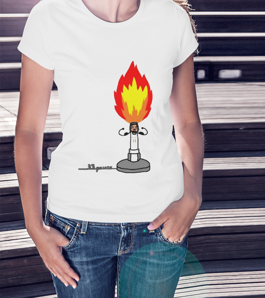 New York Knicks Jalen Brunson 35 Points It's Lit Flame T-Shirt