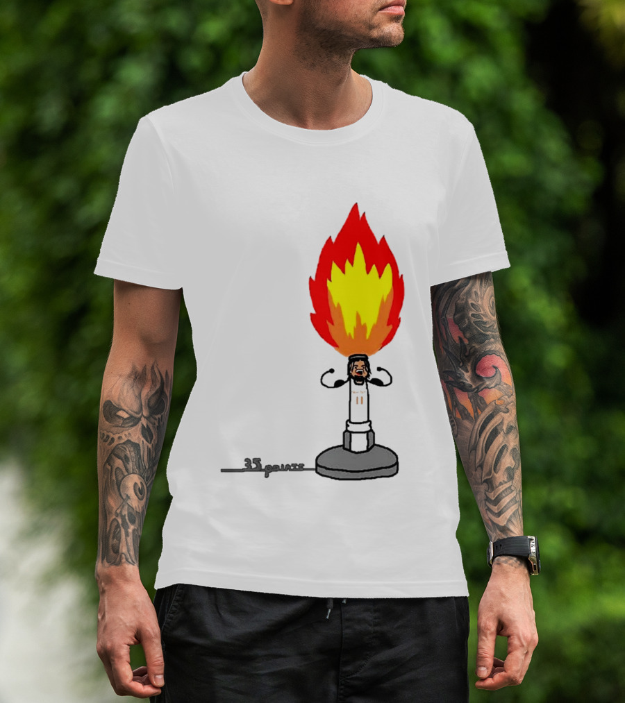 New York Knicks Jalen Brunson 35 Points It's Lit Flame T-Shirt
