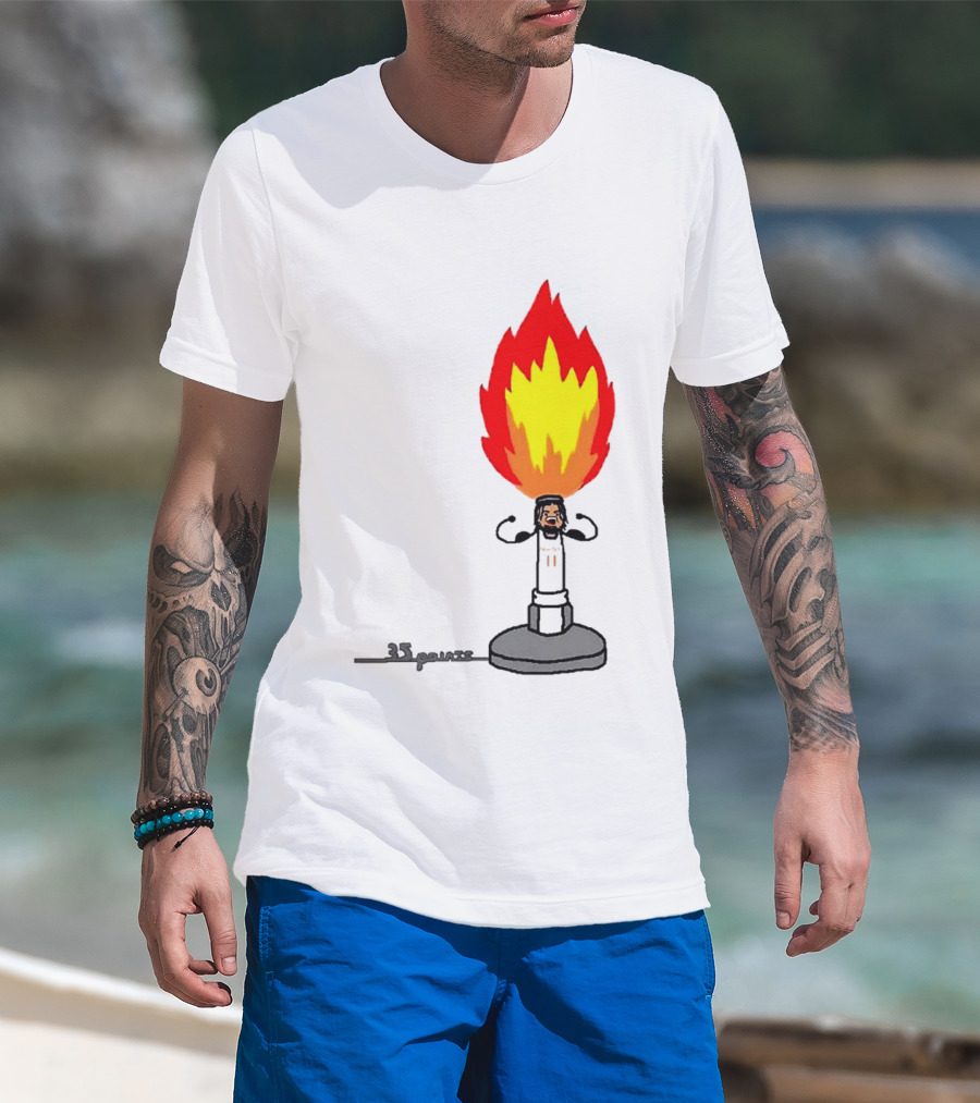 New York Knicks Jalen Brunson 35 Points It's Lit Flame T-Shirt