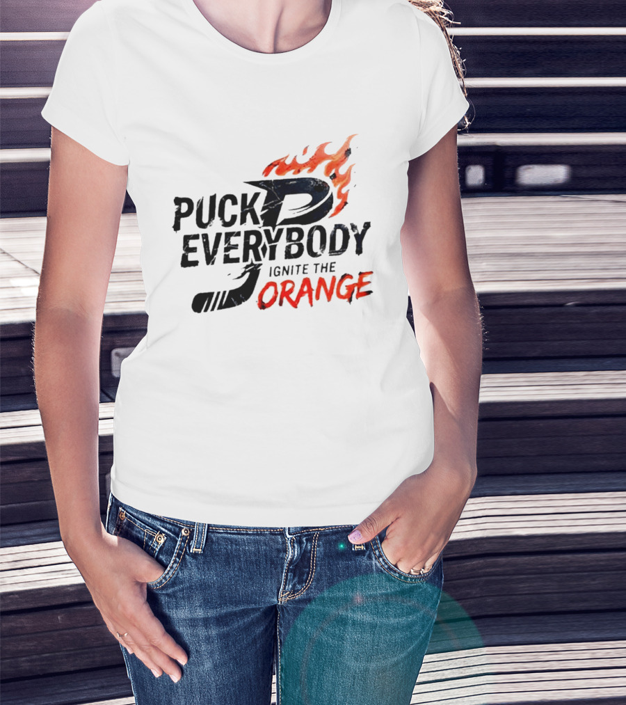 Puck Everybody Ignite The Orange P Fire T-Shirt