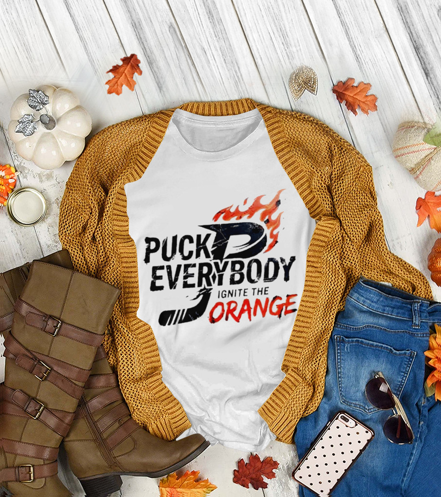 Puck Everybody Ignite The Orange P Fire T-Shirt