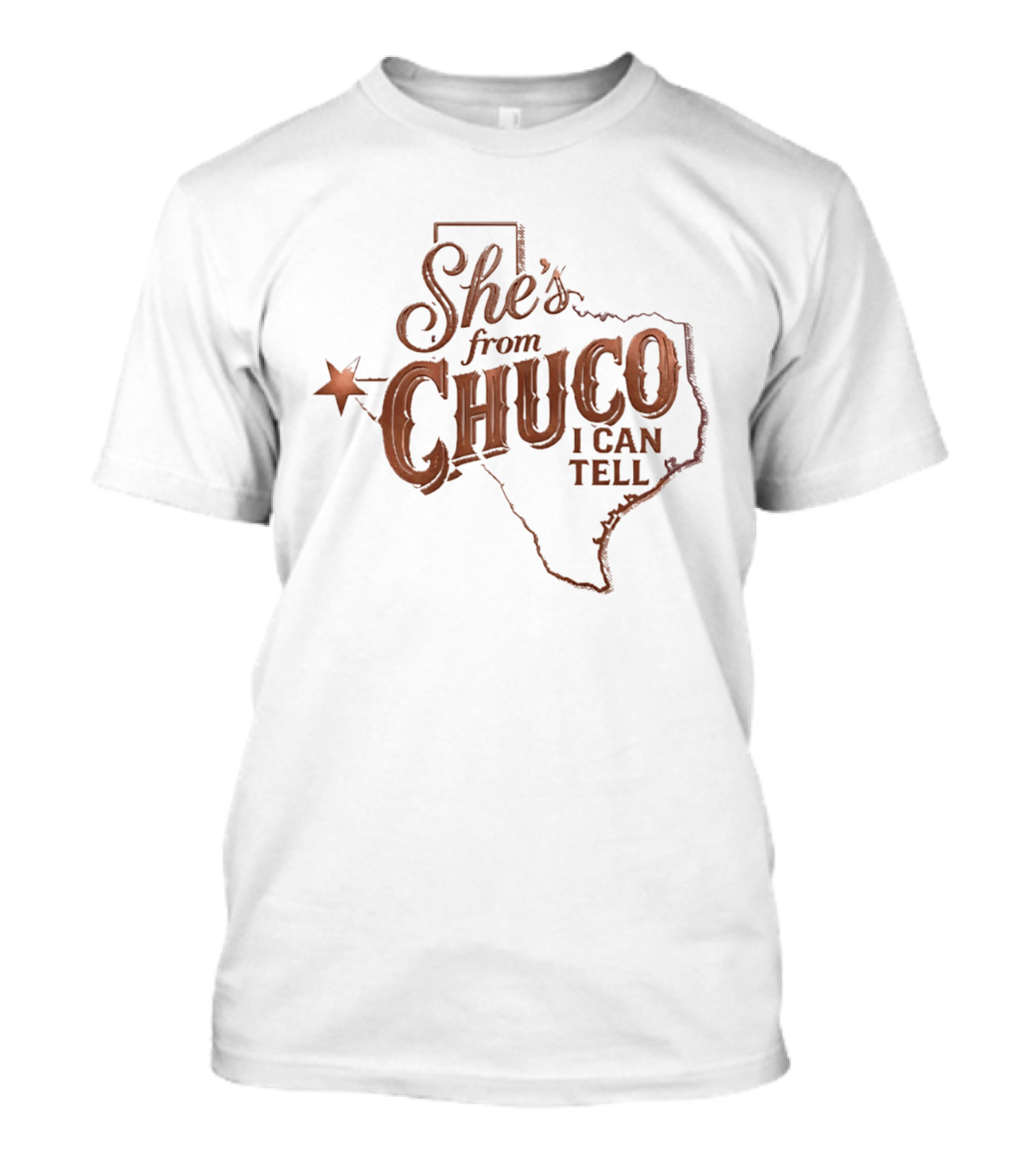 She's From Chuco I Can Tell Texas Map Star T-Shirt