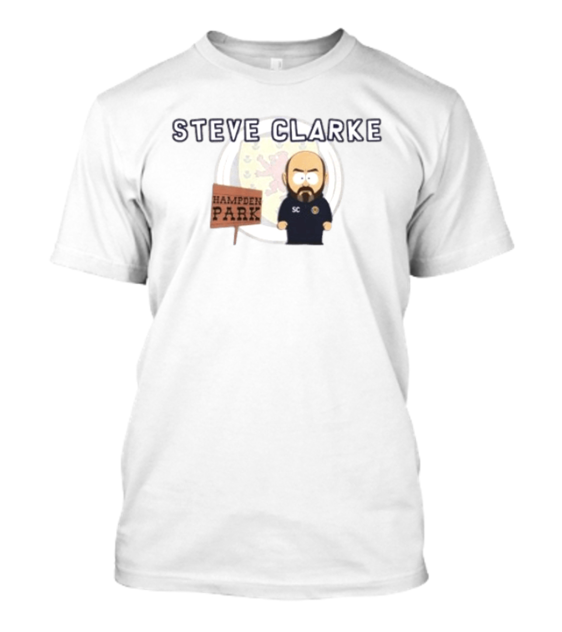Steve Clarke Hampden Park Cartoon T-Shirt