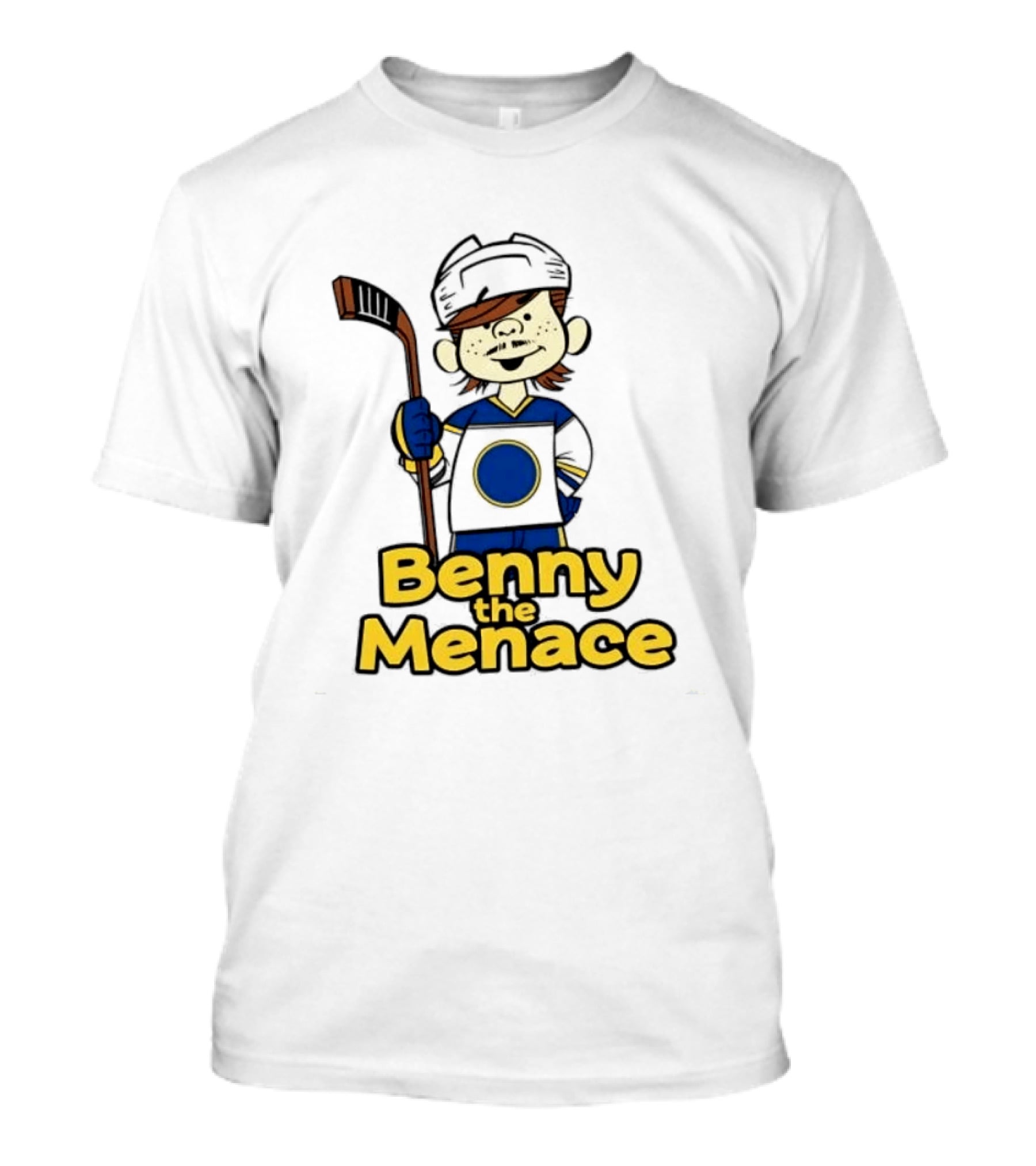 Zach Benson Benny The Menace Sabres Hockey Player Cartoon T-Shirt