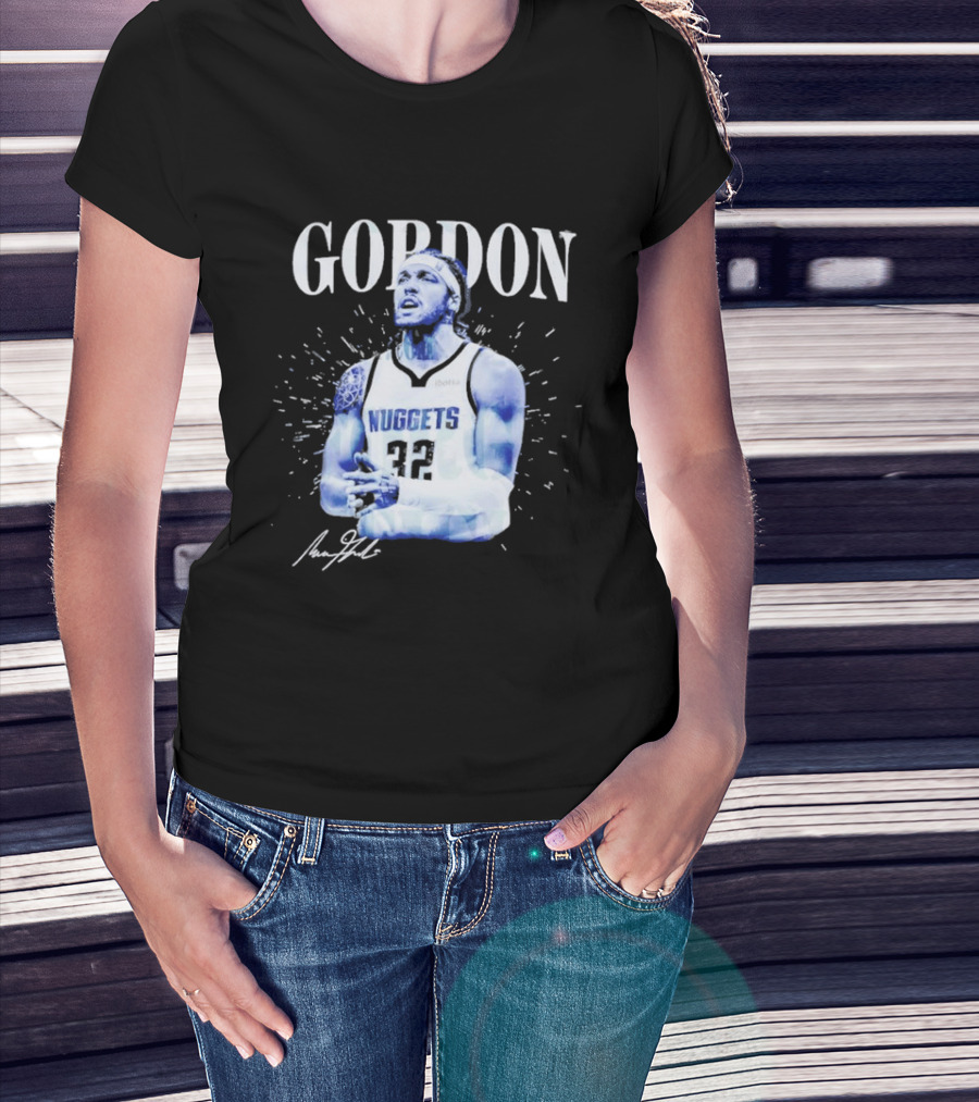 Gordon Aaron Denver Nuggets Basketball Player 50 Signature T-Shirt