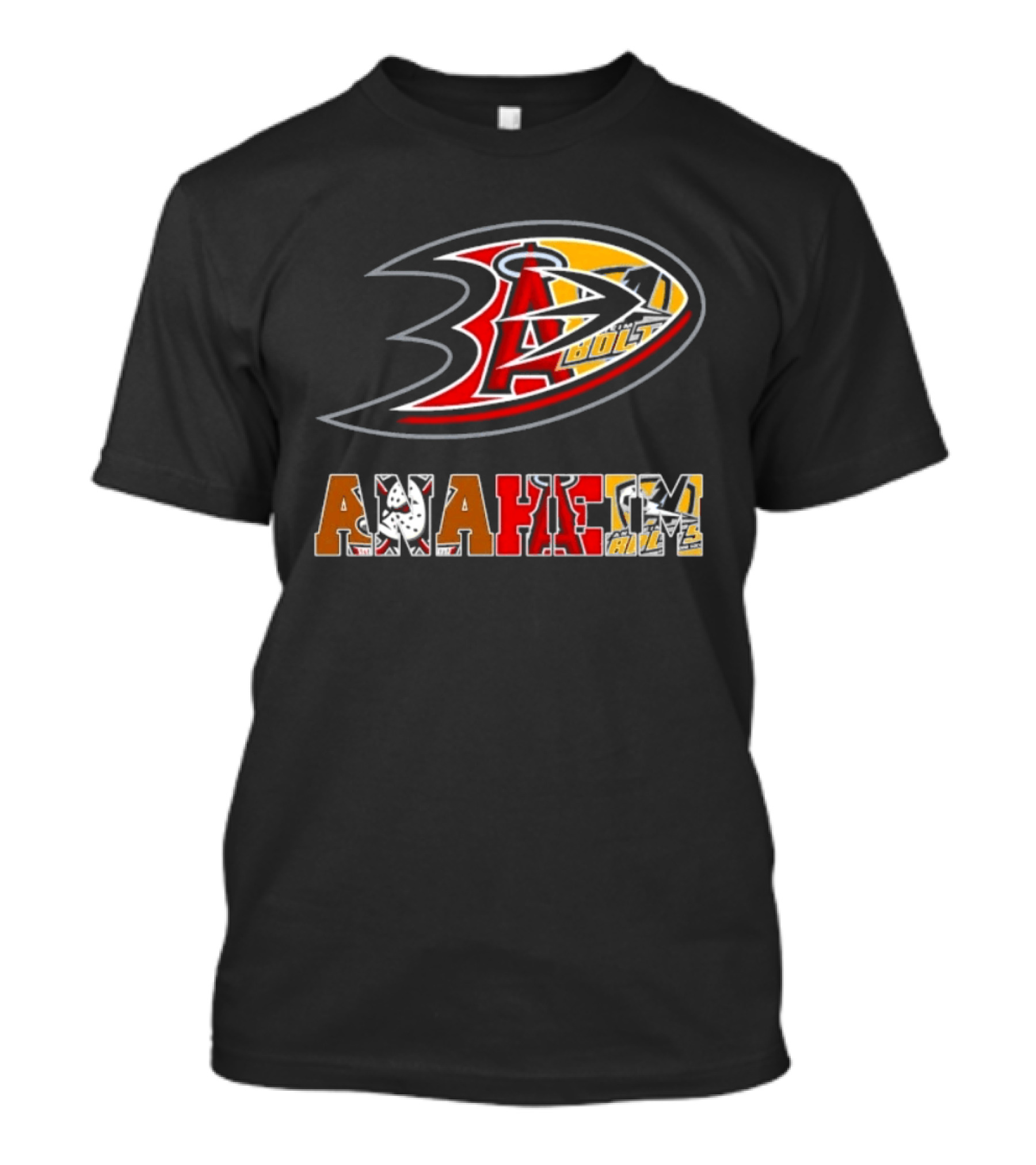 Anaheim Ducks Angels Lakers Sports Team Mashup T-Shirt