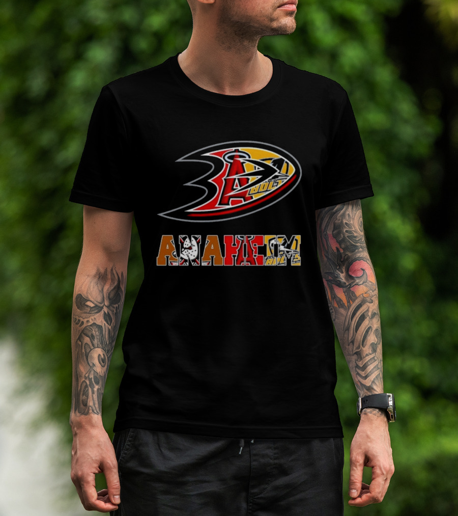 Anaheim Ducks Angels Lakers Sports Team Mashup T-Shirt