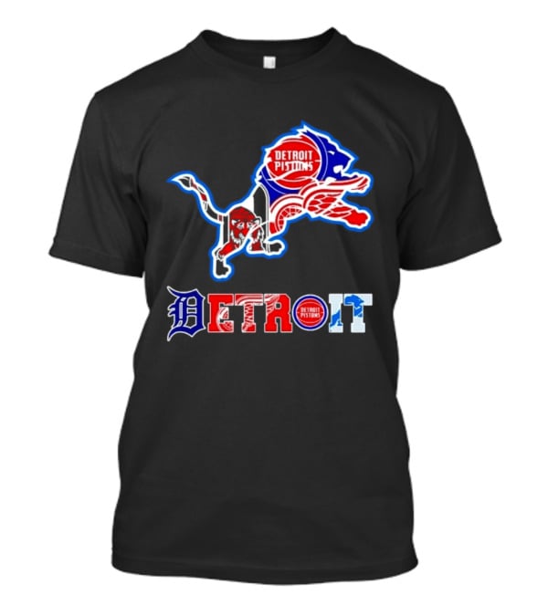 Detroit Lions Pistons Tigers Red Wings Sports Team Mashup T-Shirt