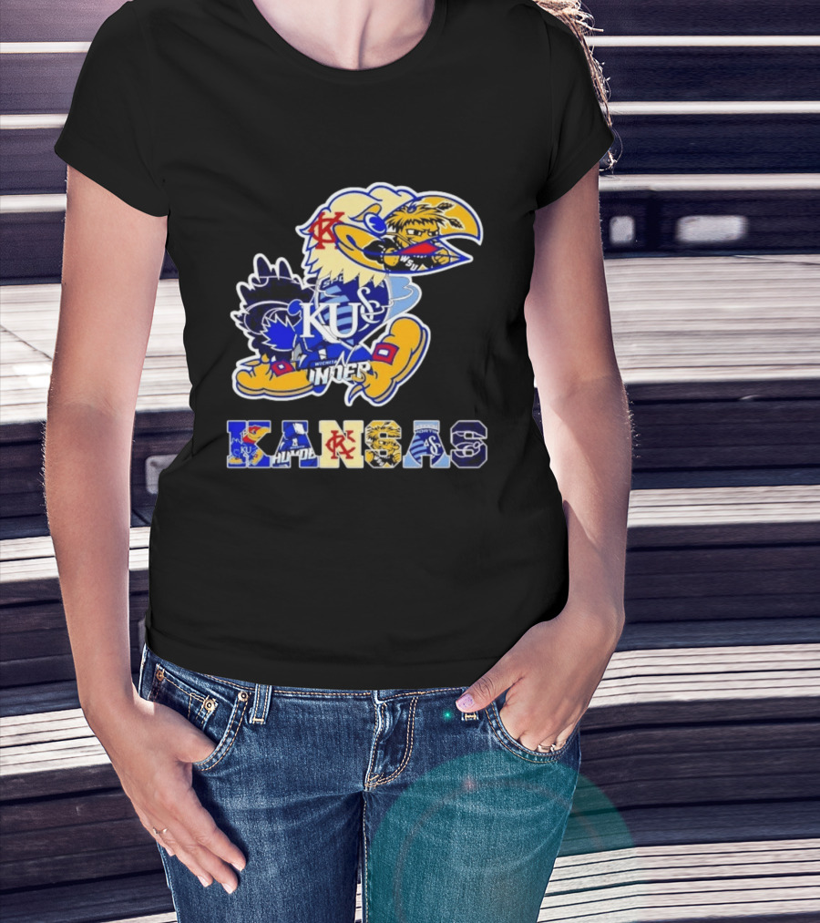 Kansas Jayhawks Wildcats Shockers Ichabods Team Mashup T-Shirt