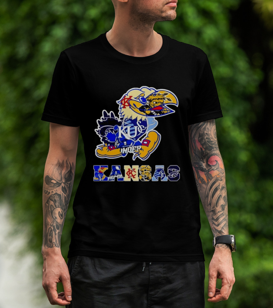 Kansas Jayhawks Wildcats Shockers Ichabods Team Mashup T-Shirt