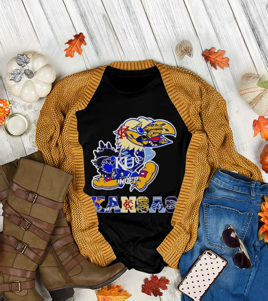 Kansas Jayhawks Wildcats Shockers Ichabods Team Mashup T-Shirt