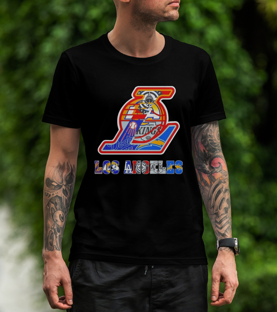 Los Angeles Dodgers Lakers Kings Chargers Sports Team Mashup T-Shirt