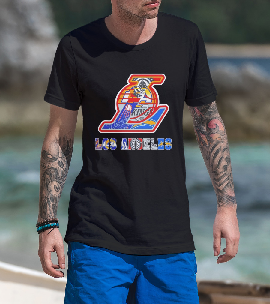 Los Angeles Dodgers Lakers Kings Chargers Sports Team Mashup T-Shirt