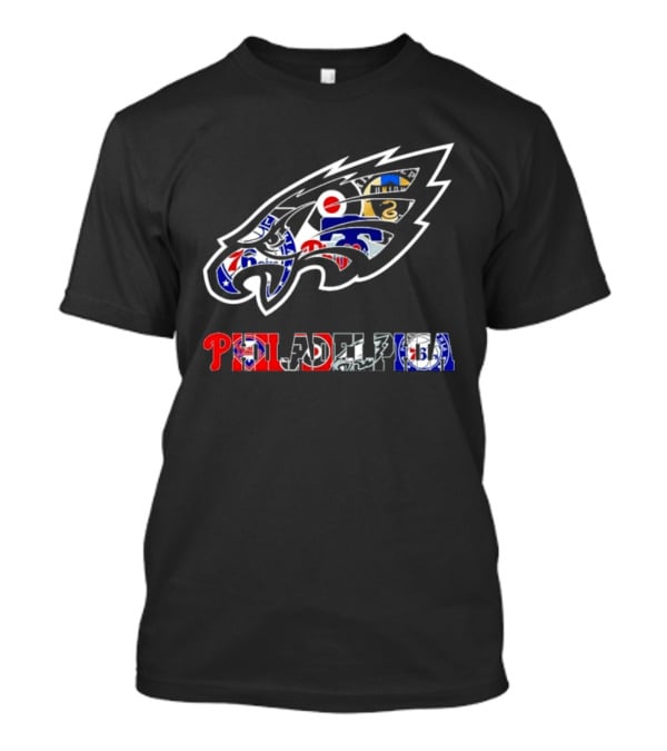 Philadelphia Sports Teams Logos Mashup Eagles Phillies Flyers Sixers Union T-Shirt
