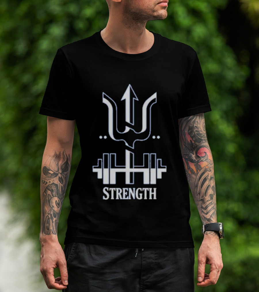 Bryan Woo Strength Arrow And Barbell Motivational T-Shirt