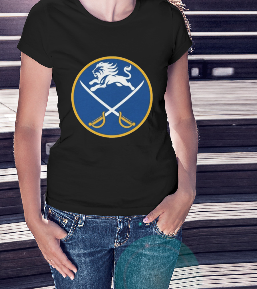 Buffalo Sabres Alex Lyon Lion Swords Circle T-Shirt