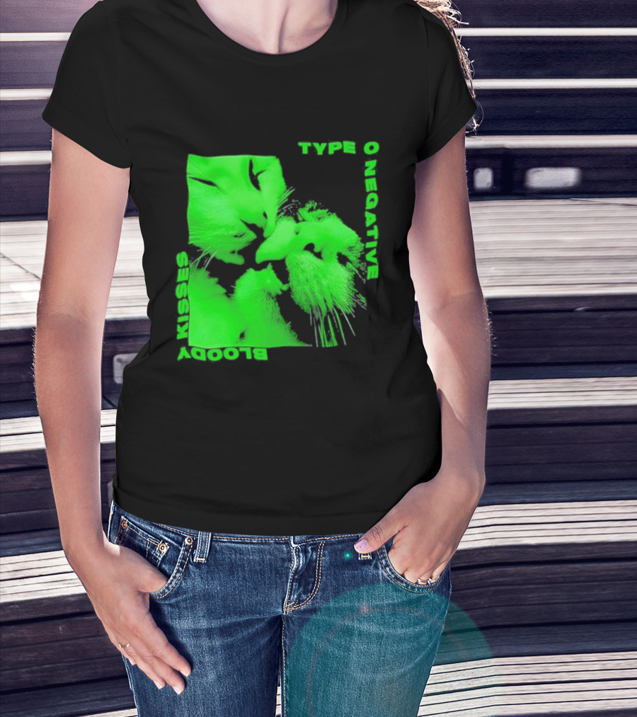 Type O Negative Cat Kissing Kisses Bloody T-Shirt