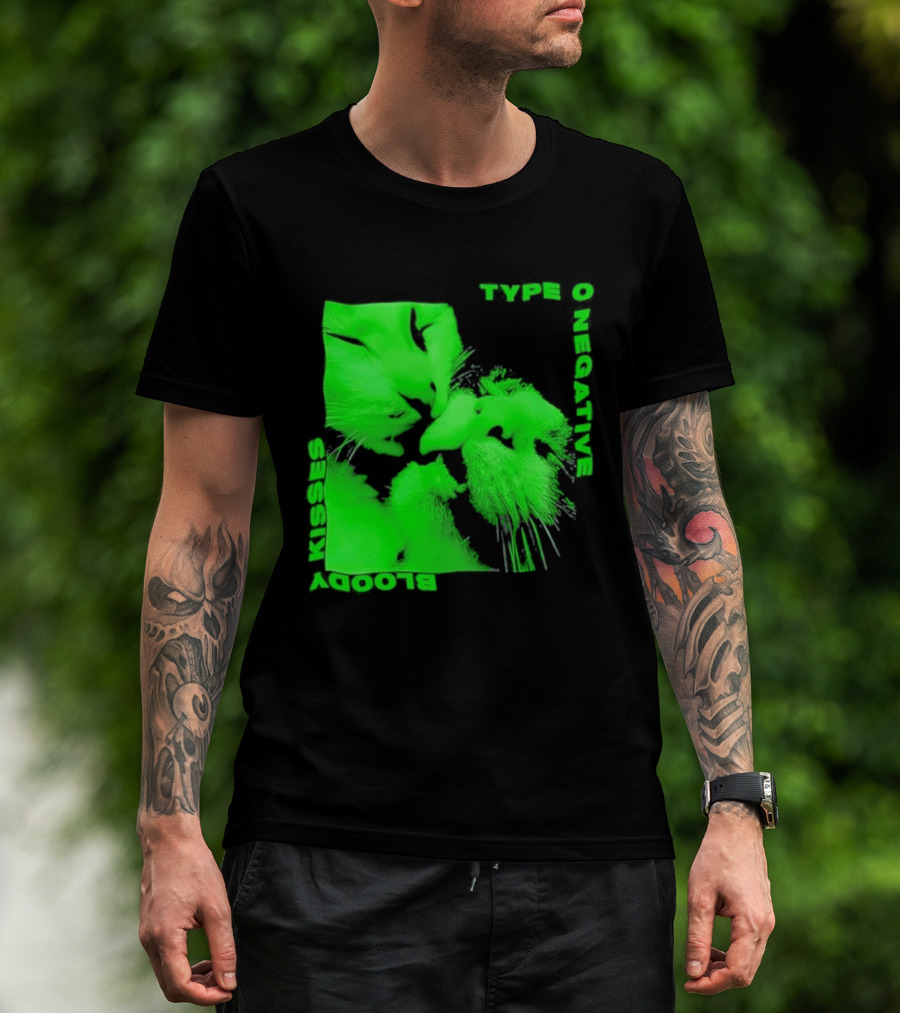 Type O Negative Cat Kissing Kisses Bloody T-Shirt