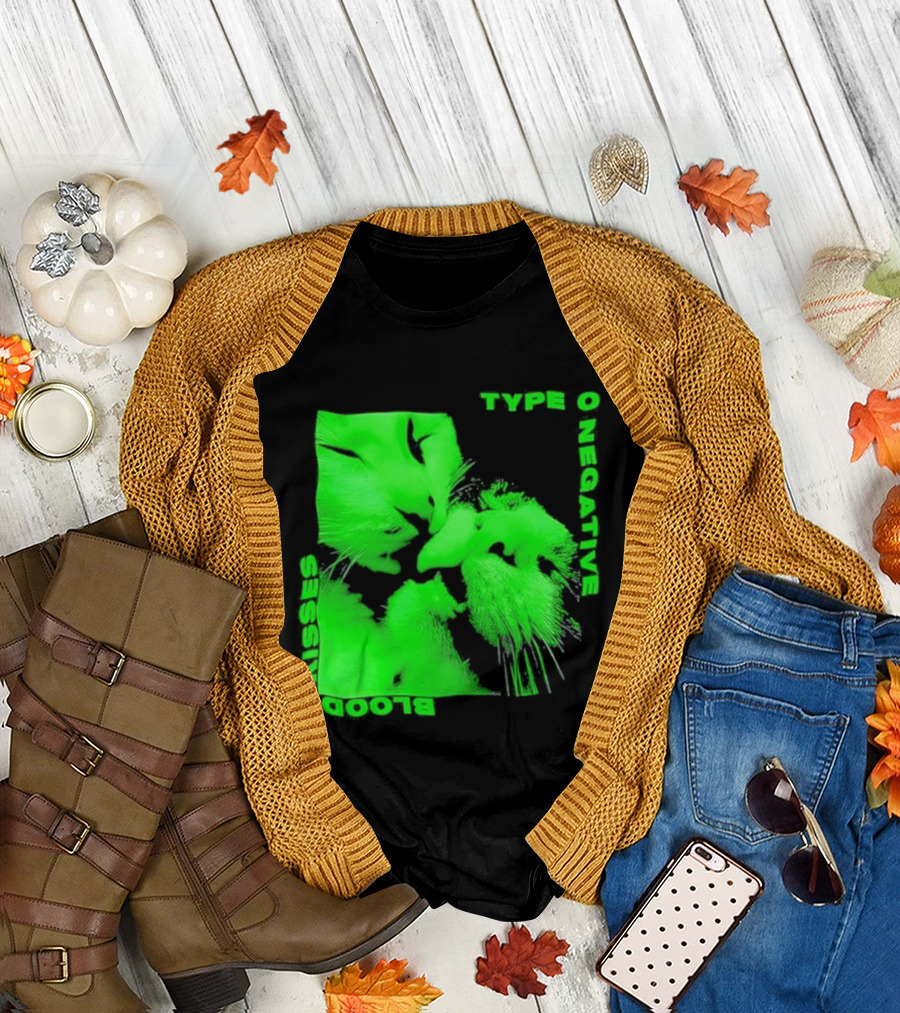 Type O Negative Cat Kissing Kisses Bloody T-Shirt