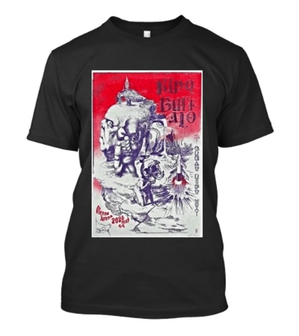 King Buffalo Vienna Arena May 4 2026 Concert Art Featuring Surreal Imagery And Space T-Shirt