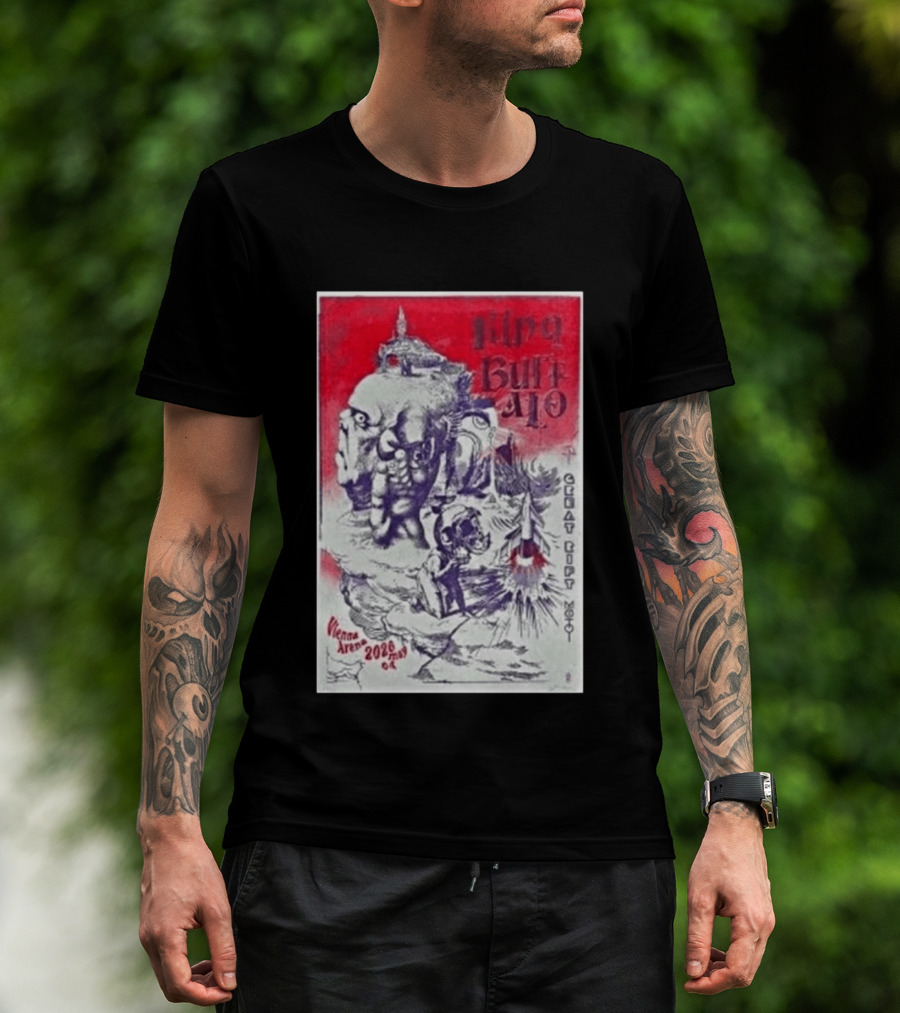 King Buffalo Vienna Arena May 4 2026 Concert Art Featuring Surreal Imagery And Space T-Shirt