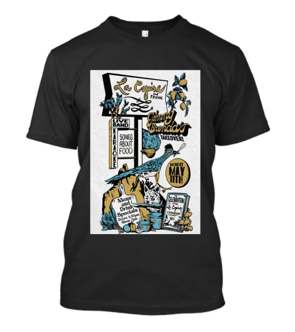 La Copine And Friends Johnny Brenda's Takeover Celebration May 11th Songs About Food Live Band Karaoke T-Shirt