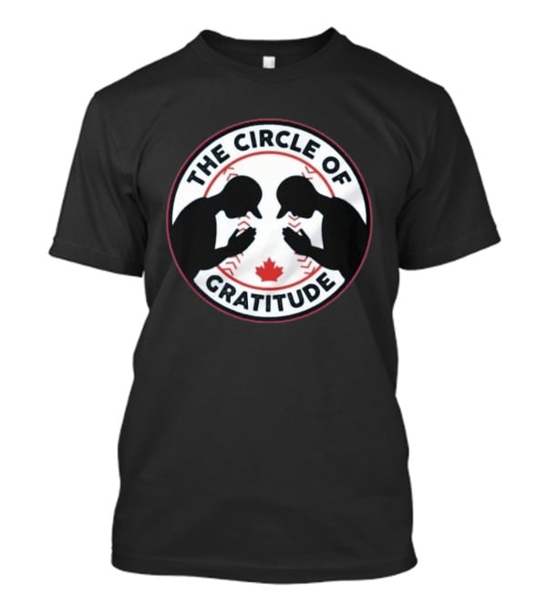 The Circle Of Gratitude Baseball Silhouette Emblem With Maple Leaf T-Shirt