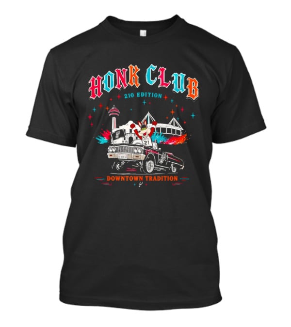 San Antonio Honk Club Spurs Coyote 210 Edition Downtown Tradition NBA Tower Of The Americas T-Shirt