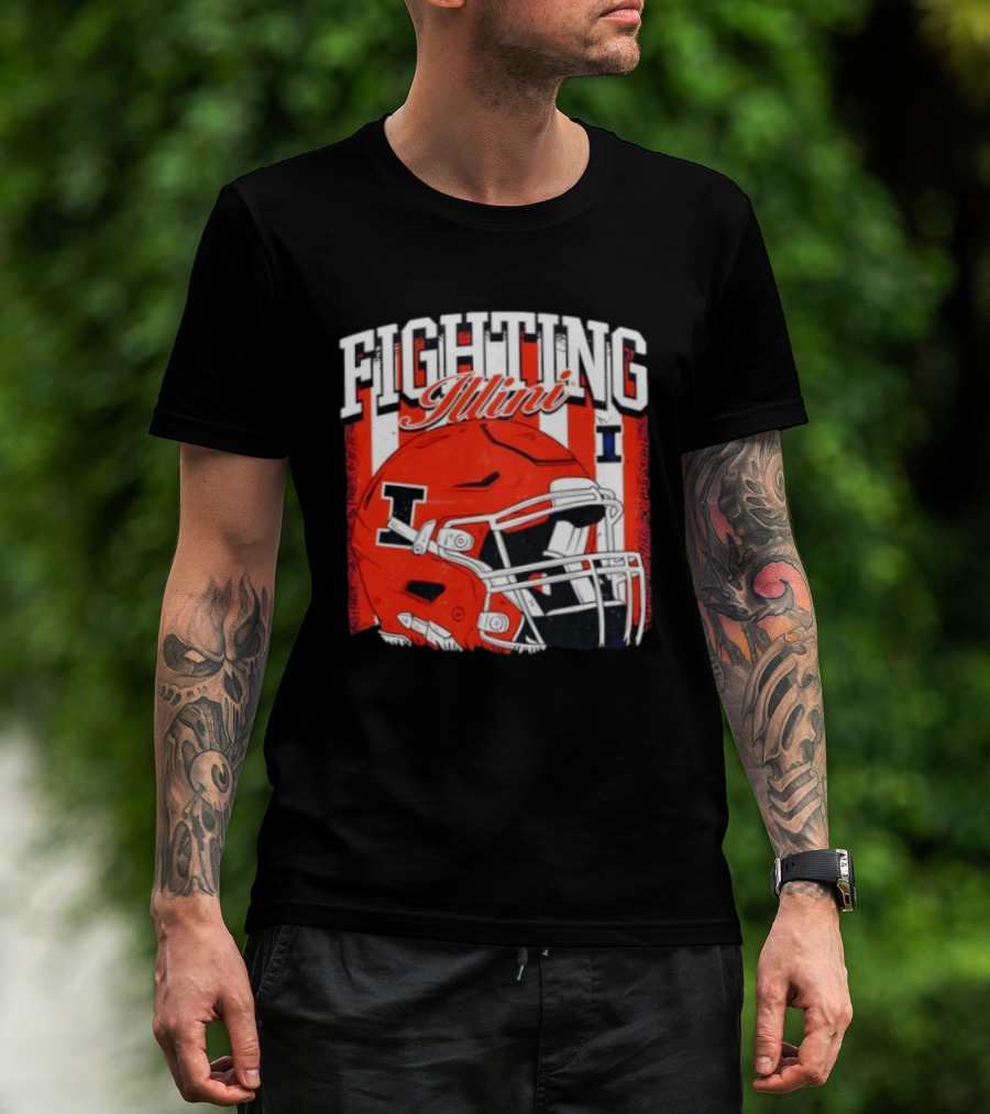 Fighting Illini NCAA Football Illinois Helmet T-Shirt
